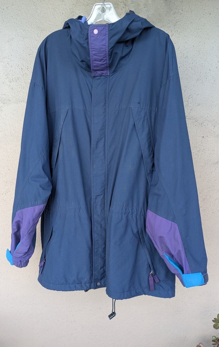 💜Vintage Patagonia 90s Color Block Rain Jacket XL